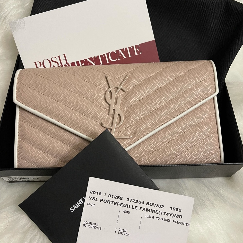 Monogramme Large Flap Wallet in Icy White